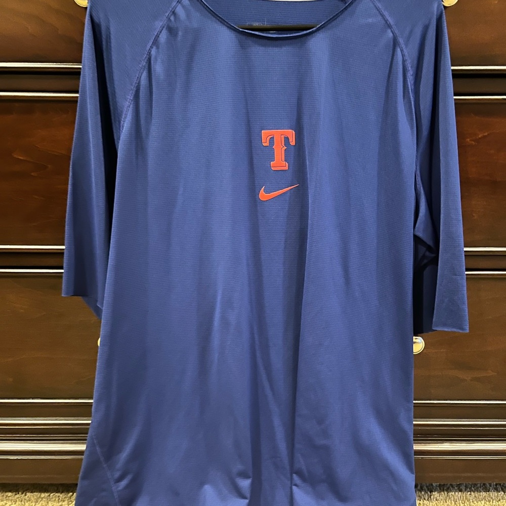 Nike Texas Rangers Dri-FIT Blue Athletic Shirt